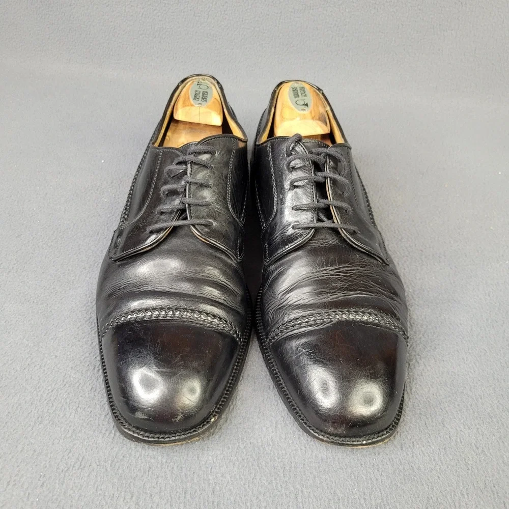 Johnston Murphy Mens Cellini Oxford Black Dress Shoes US 10 M Italy